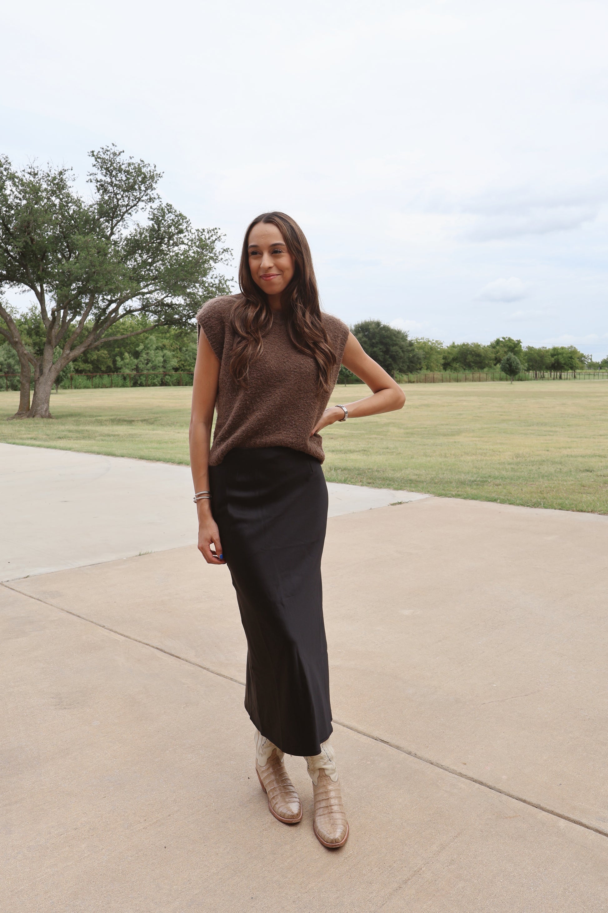 Satin Midi Skirt