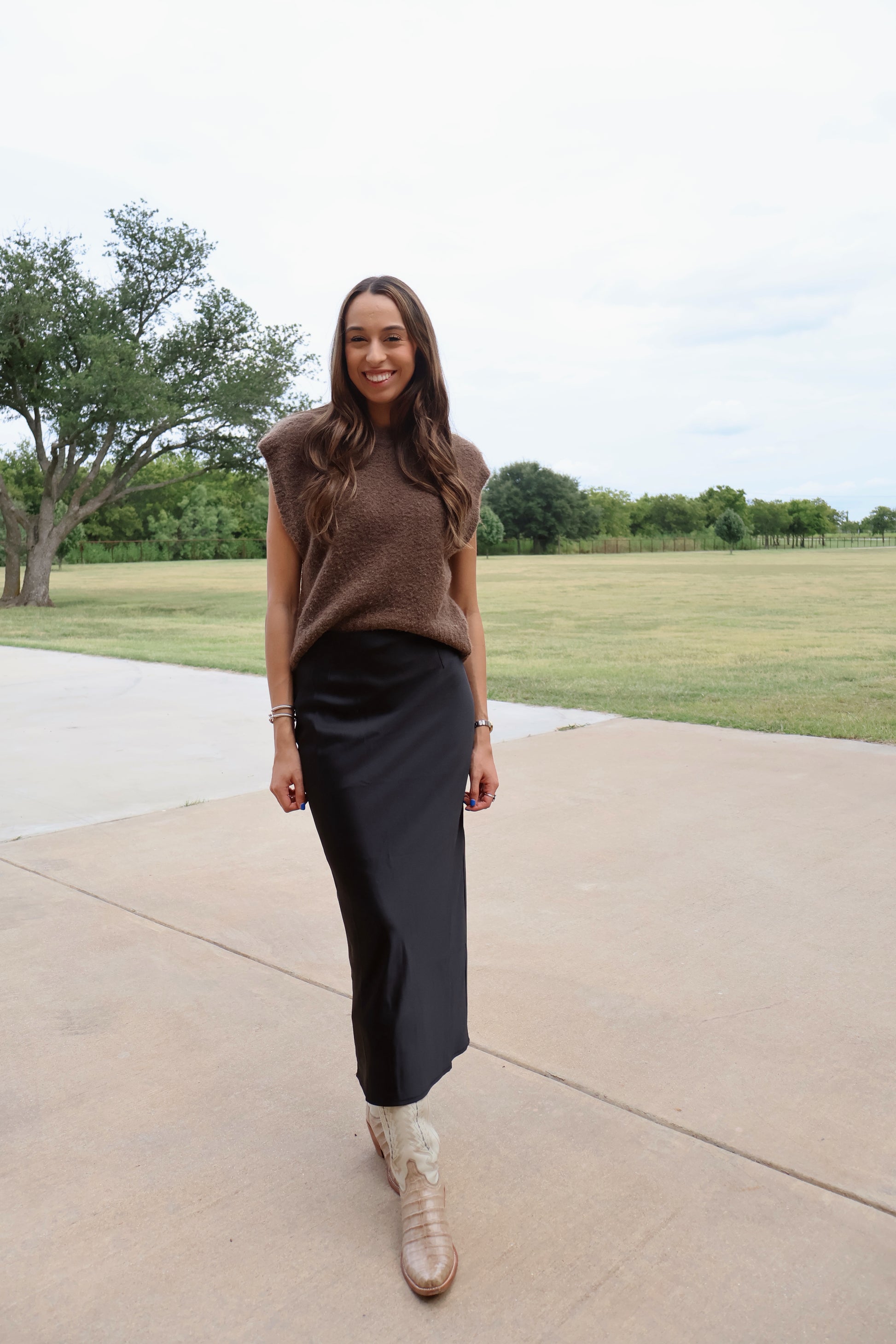 Satin Midi Skirt