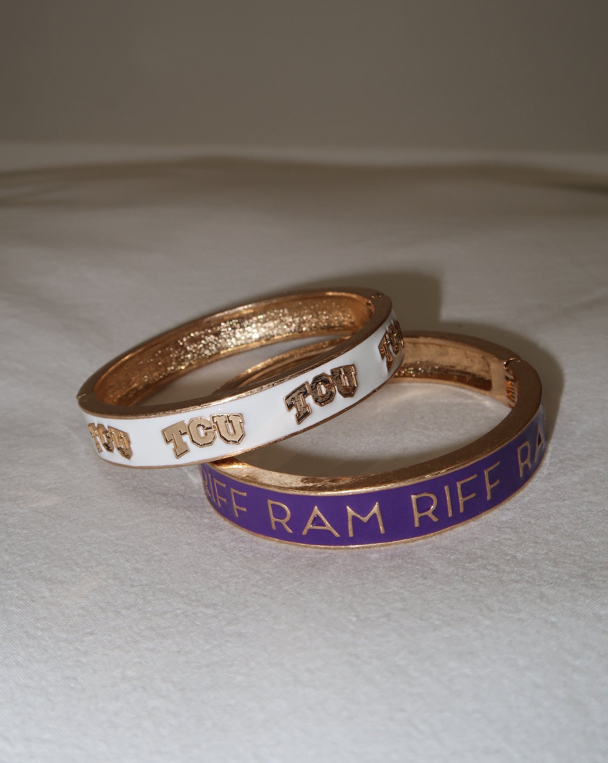 TCU Logo Bangle - White