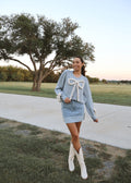 Clara Oversized Pullover Bow Sweater - Blue