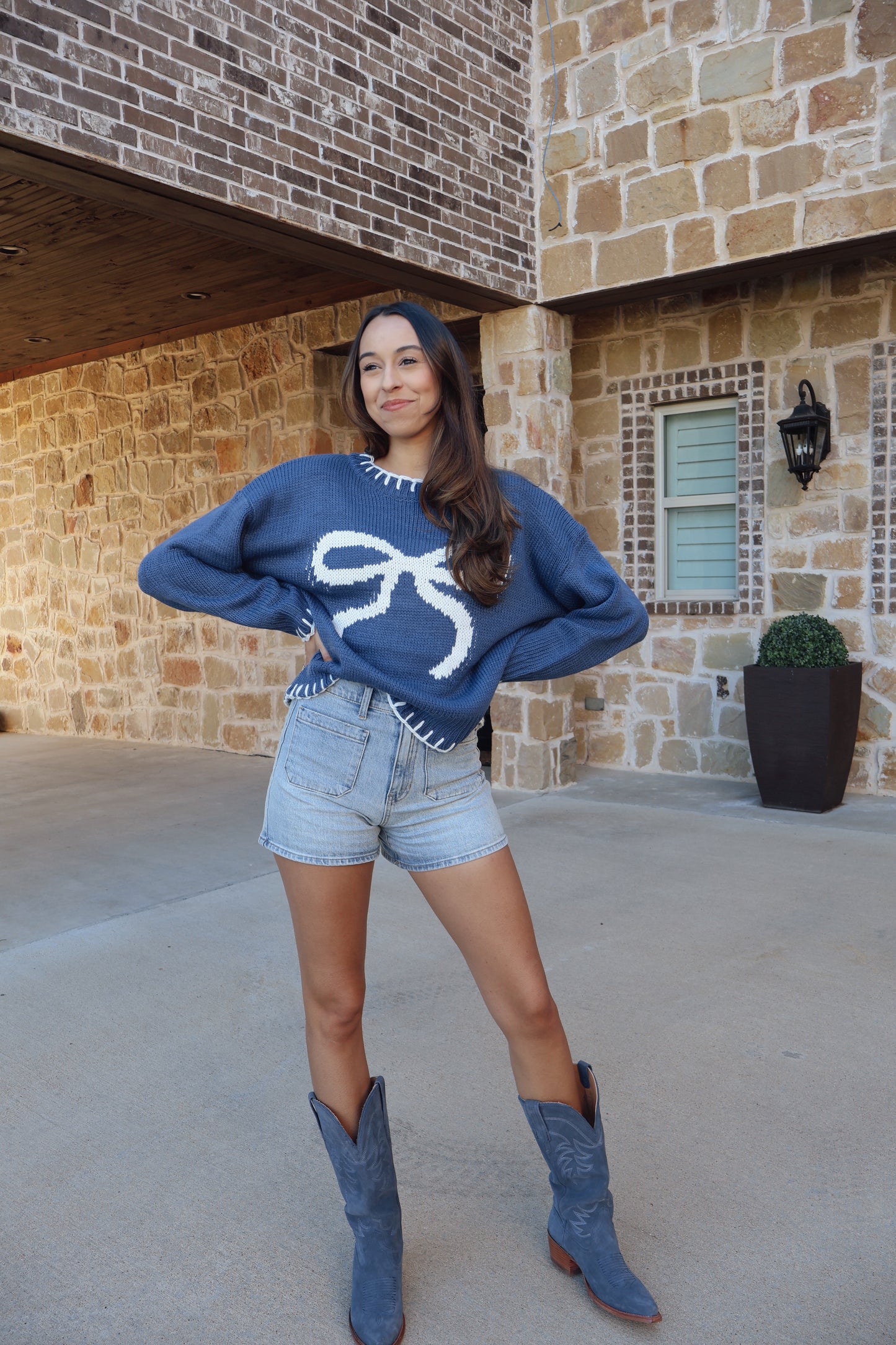 Stella Ribbon Sweater - Midnight