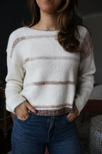 Knit Stripe Sweater - Cream