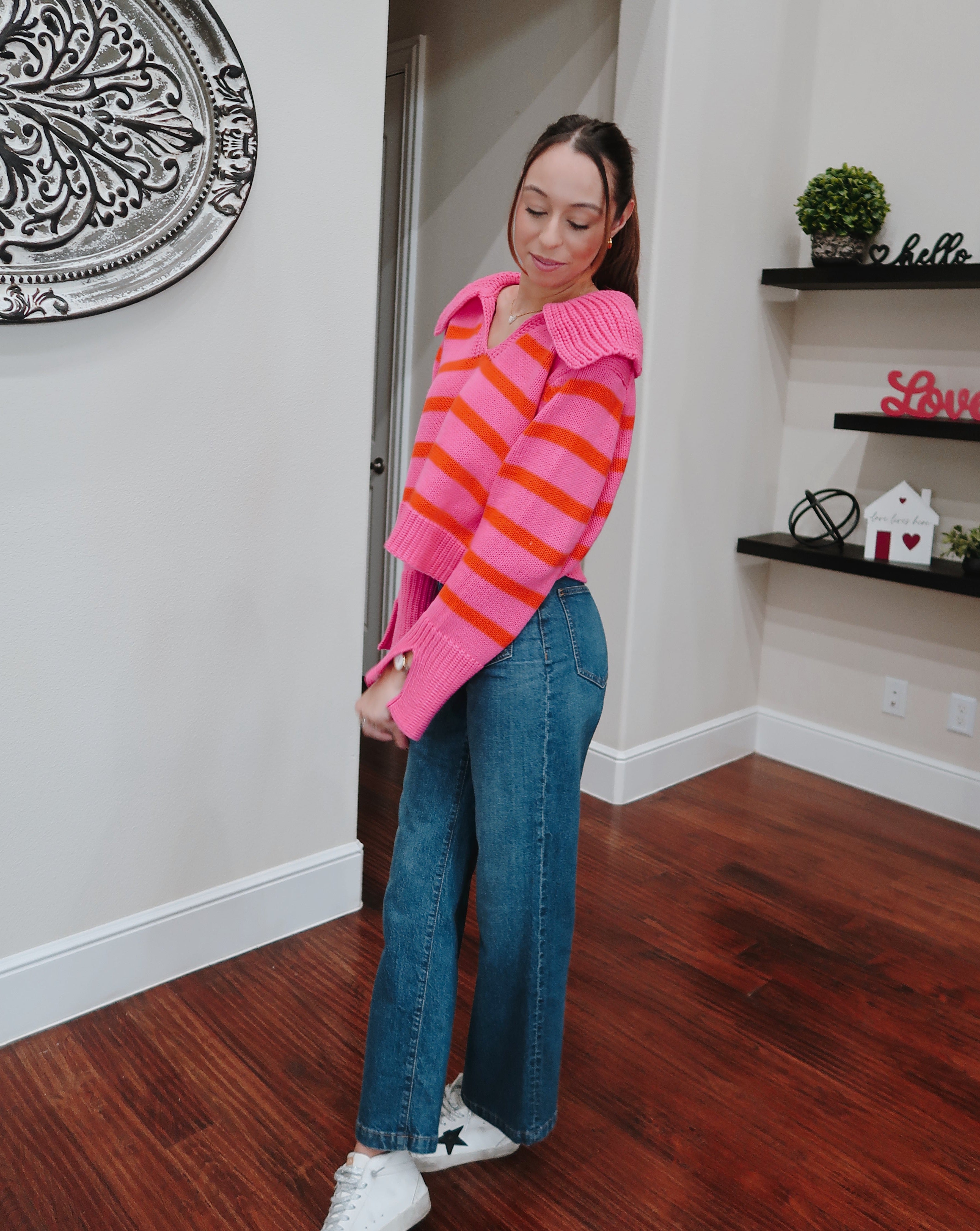 Sage Sweater - Pink/Orange