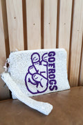 Go Frogs Wristlet - White