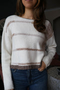 Knit Stripe Sweater - Cream