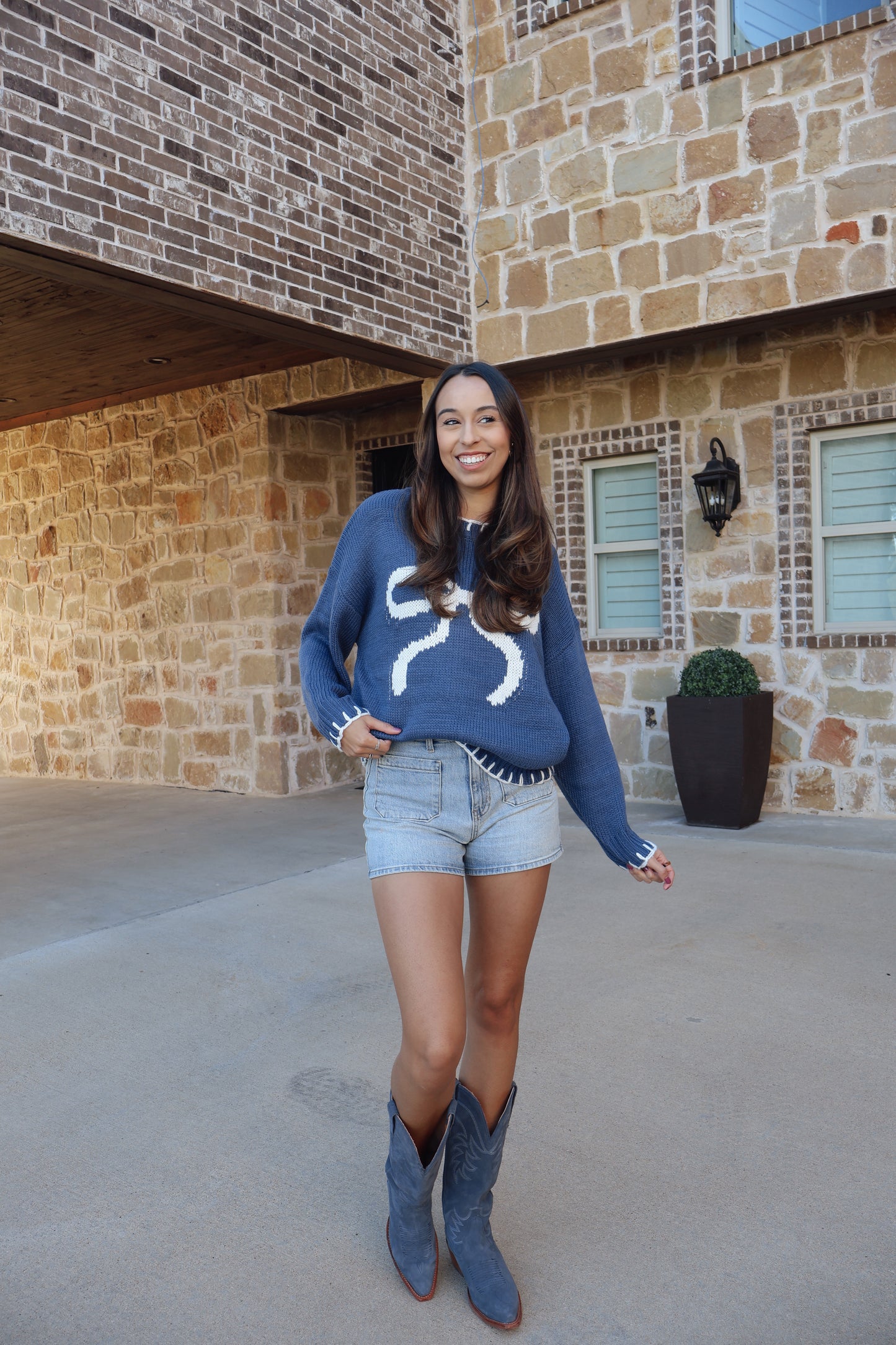 Stella Ribbon Sweater - Midnight