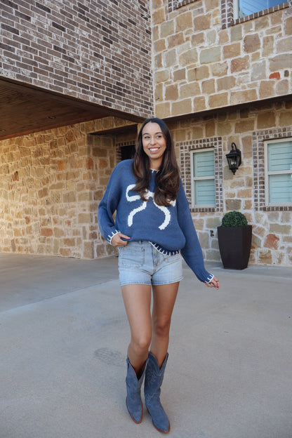 Stella Ribbon Sweater - Midnight