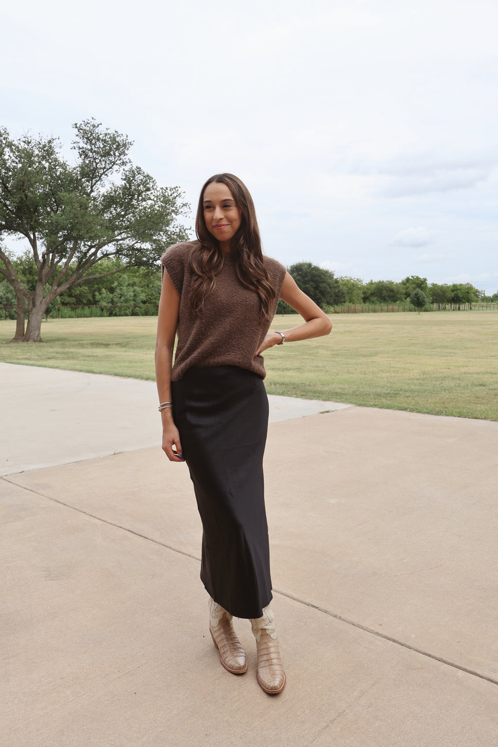 Satin Midi Skirt