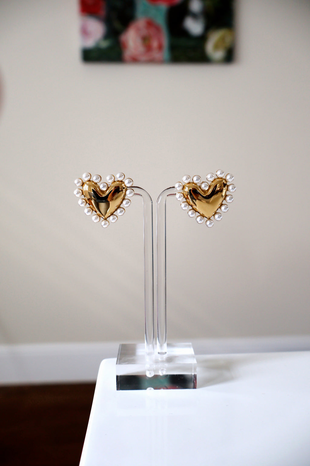 Pearl Heart Studs