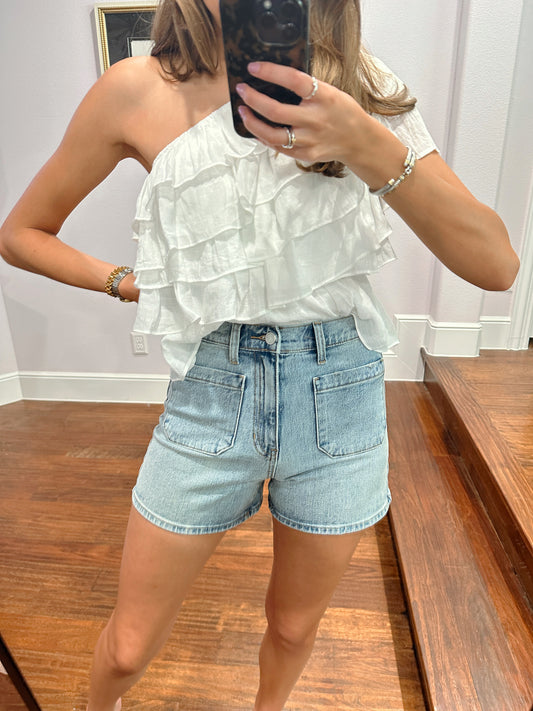 Pocket Denim Shorts - Lt Denim