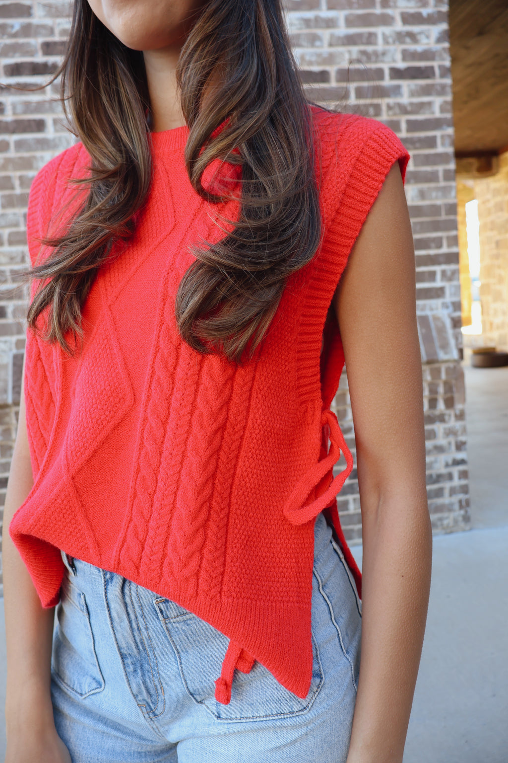 Chloe Sweater Vest - Red