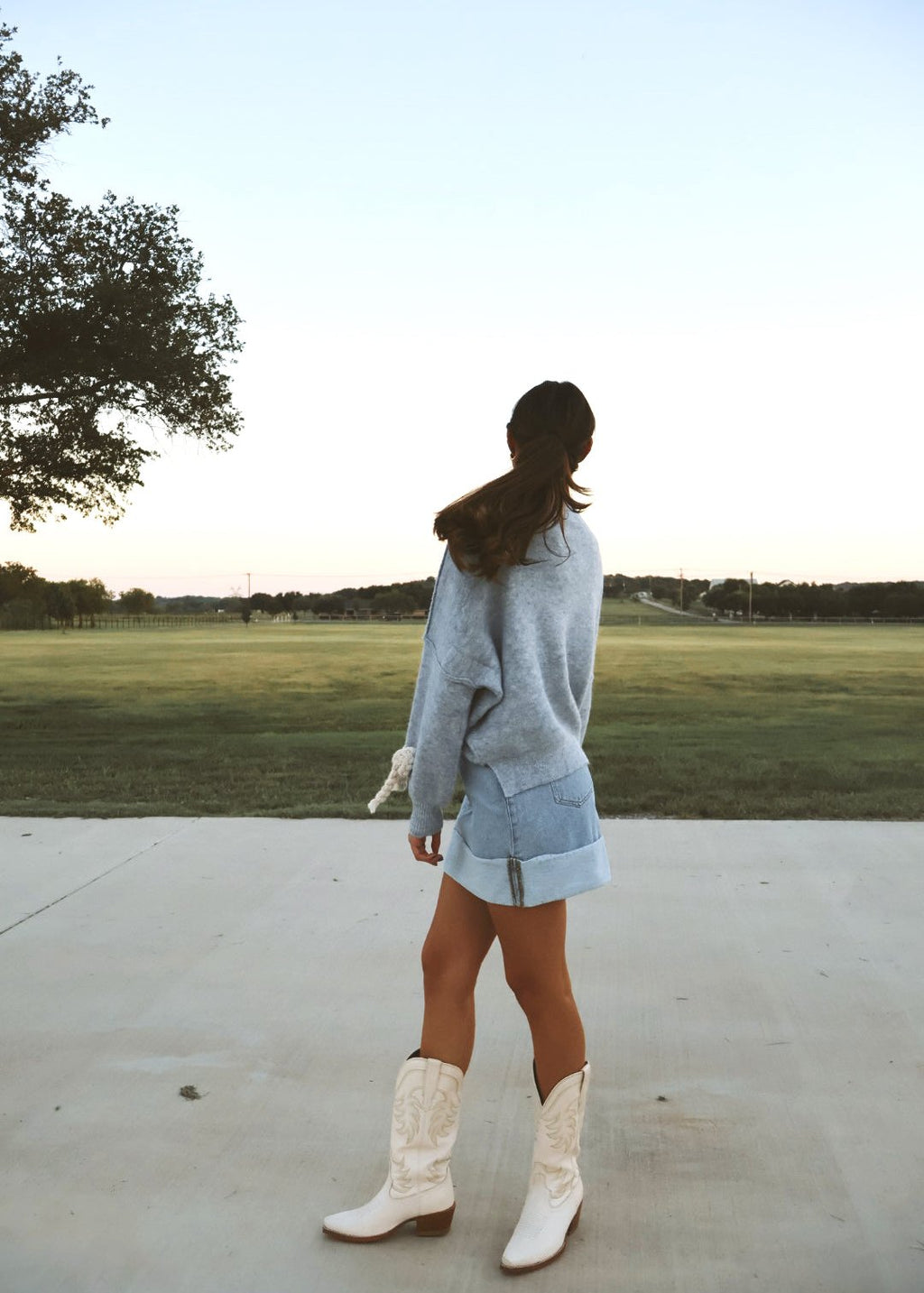 Sara Cuffed Denim Mini Skirt