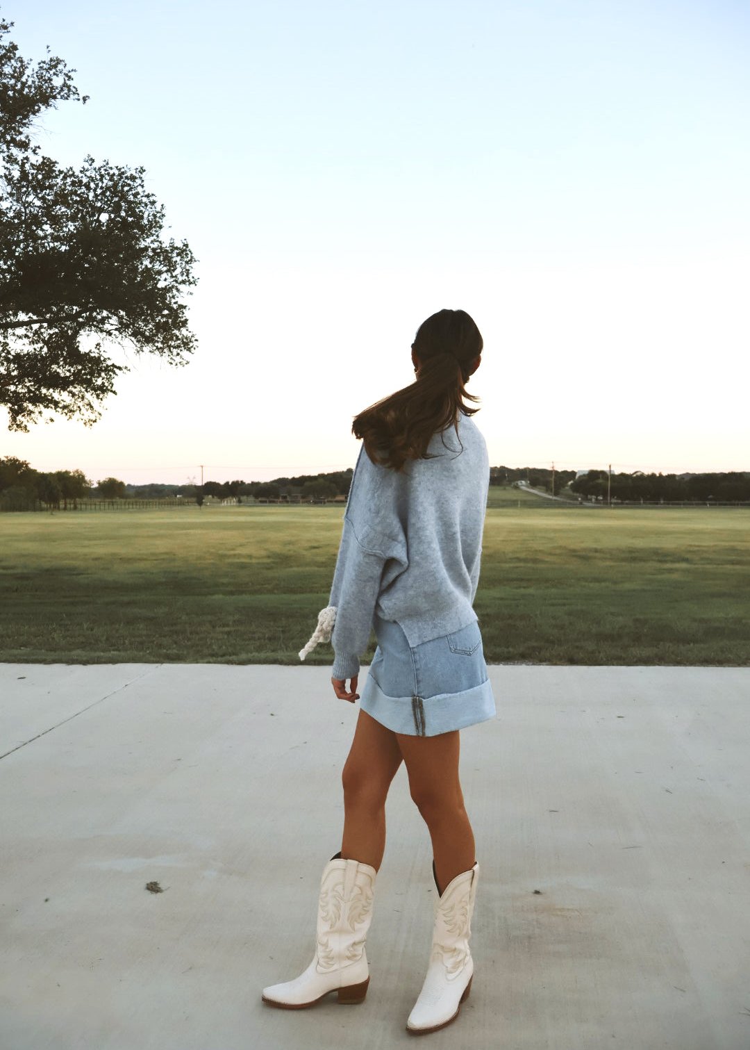 Sara Cuffed Denim Mini Skirt