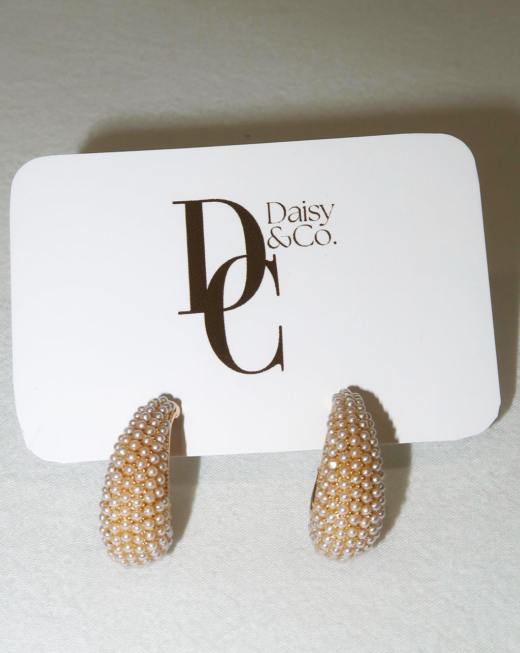 Pearl Hoops - Gold