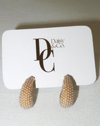 Pearl Hoops - Gold