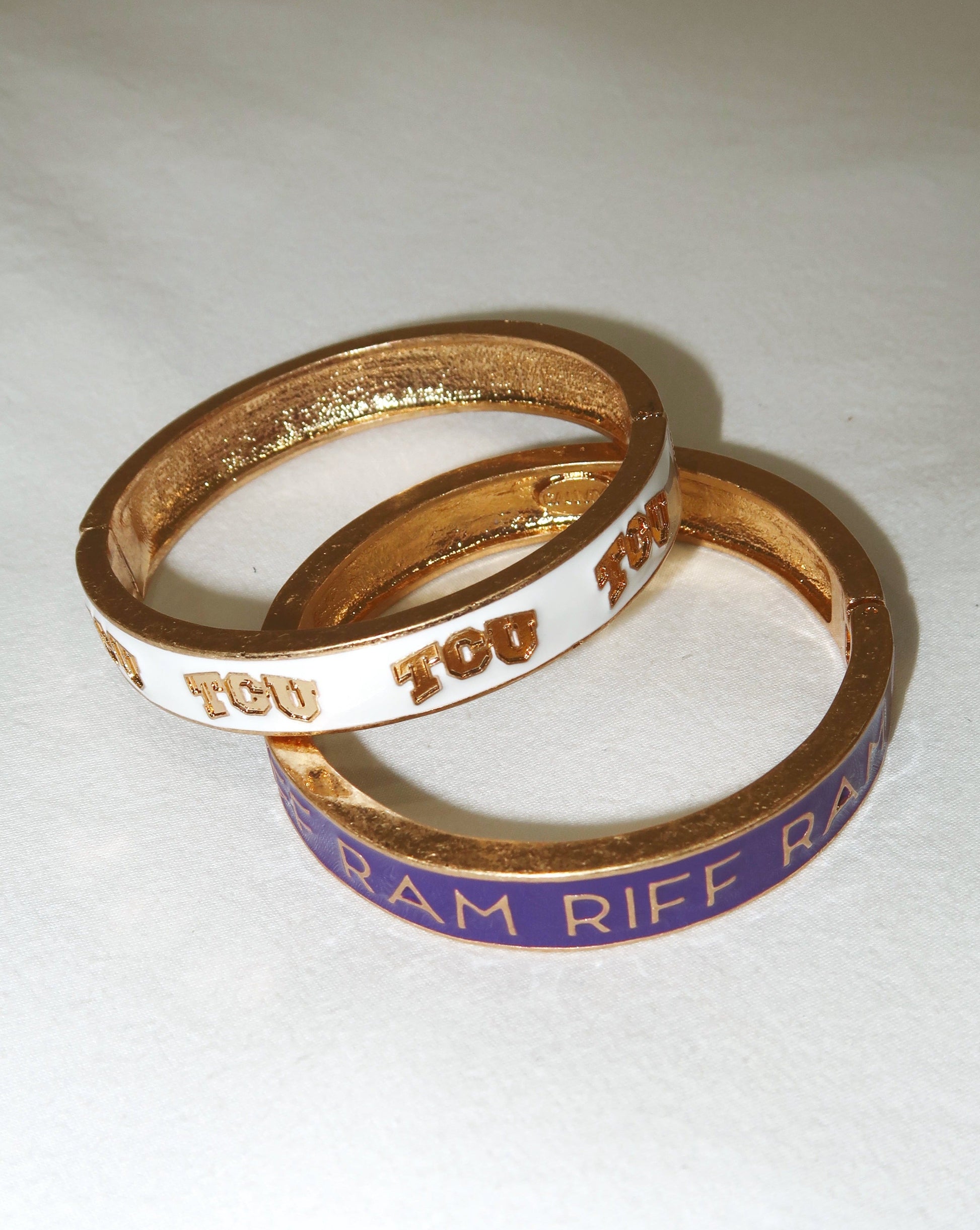TCU Logo Bangle - White
