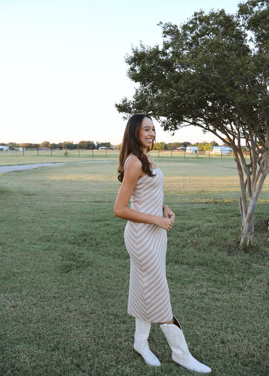 Kelly Diagonal Slip Midi Dress