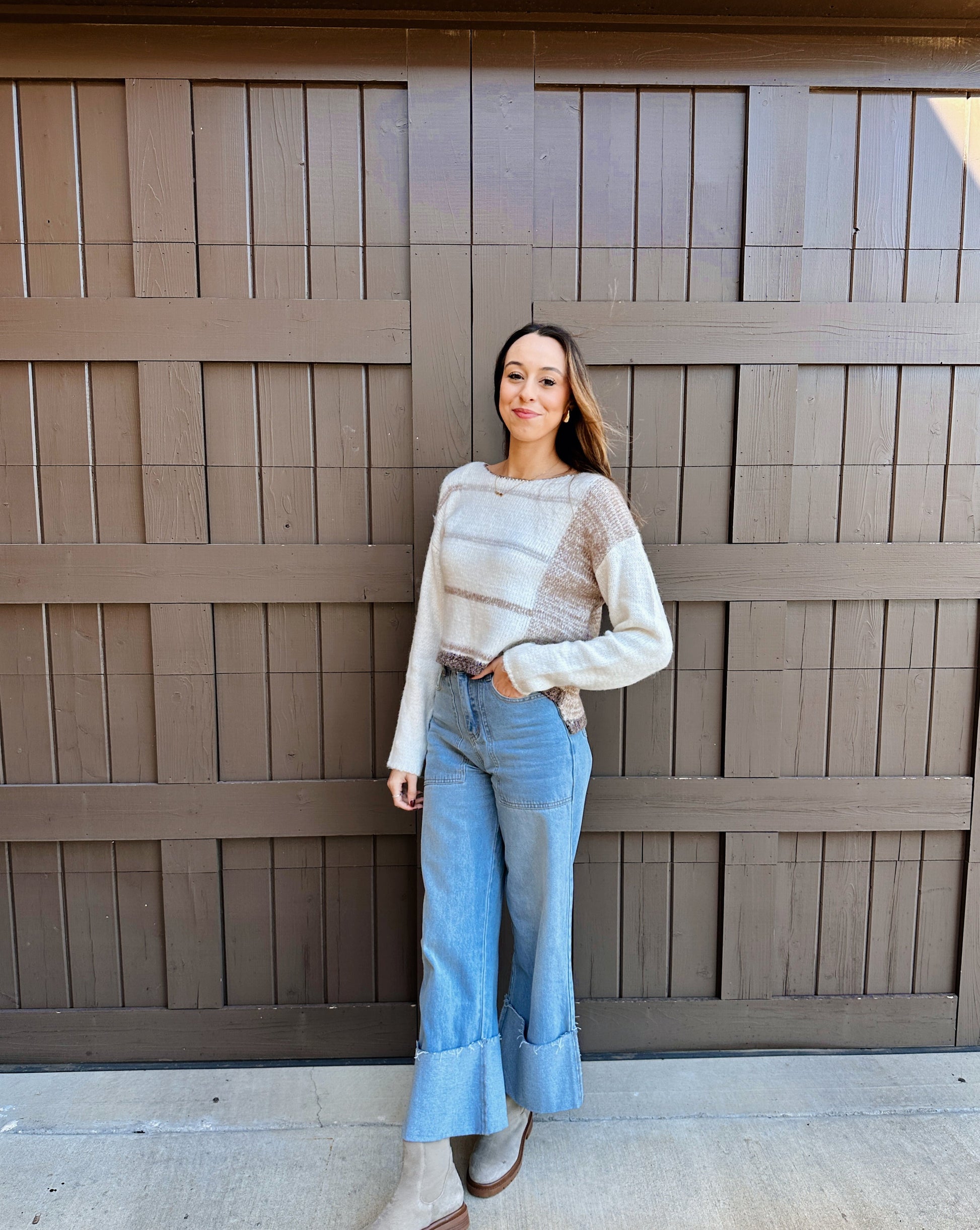 Knit Stripe Sweater - Cream