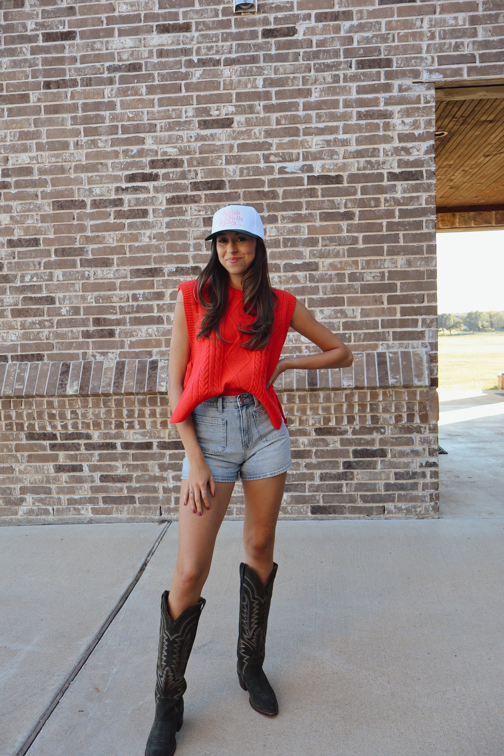Chloe Sweater Vest - Red