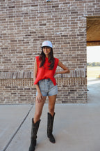 Chloe Sweater Vest - Red
