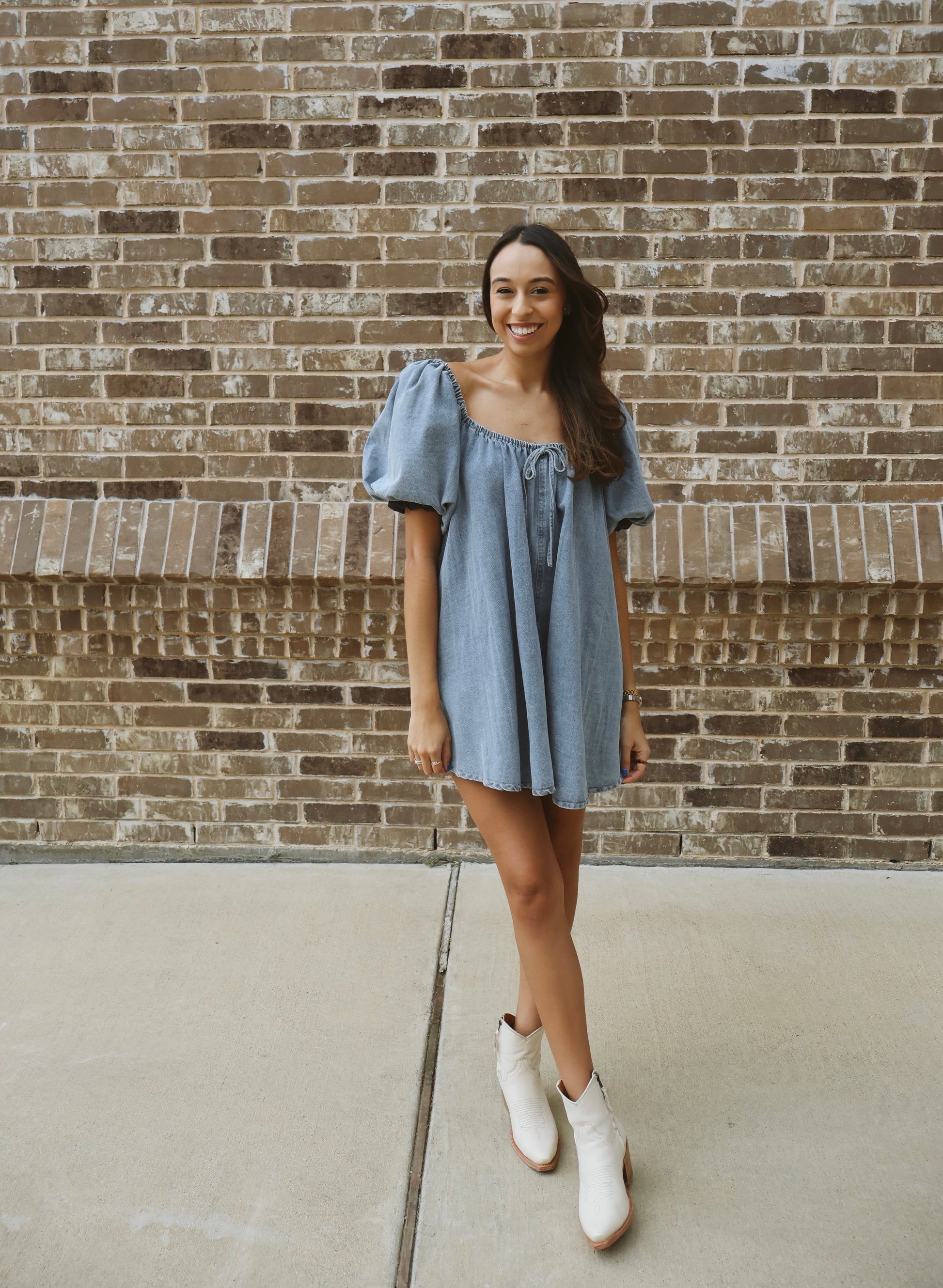 Jennie Denim Babydoll Dress