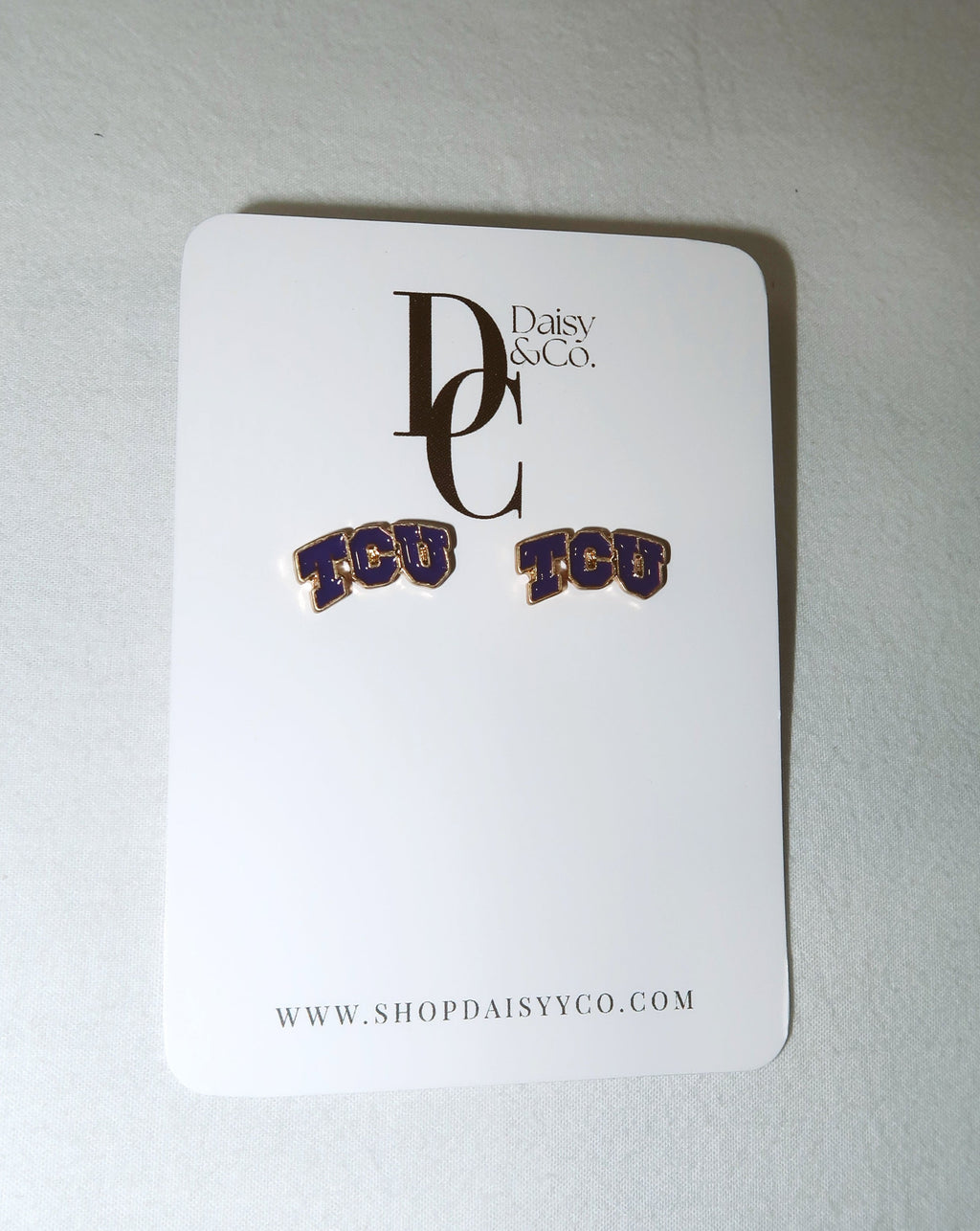 TCU Stud Earrings - Purple