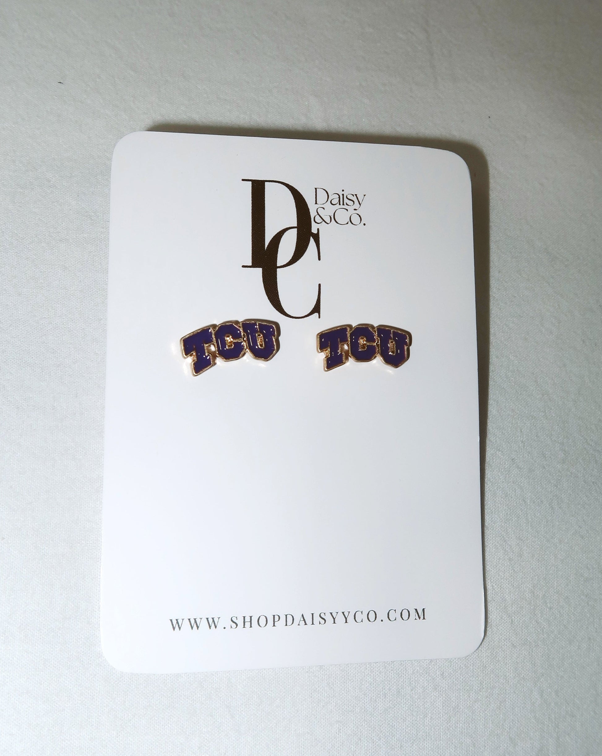 TCU Stud Earrings - Purple