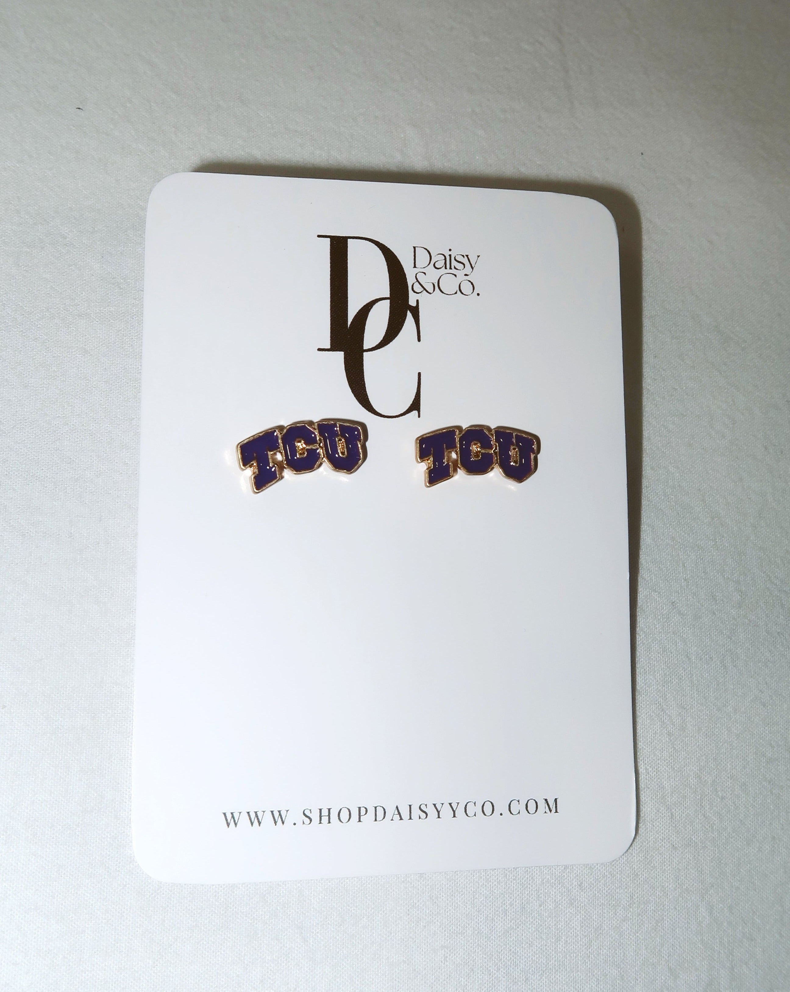 TCU Stud Earrings - Purple