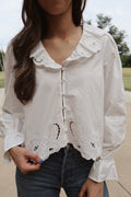 Embroidery Ruffled Blouse