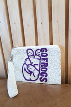 Go Frogs Wristlet - White