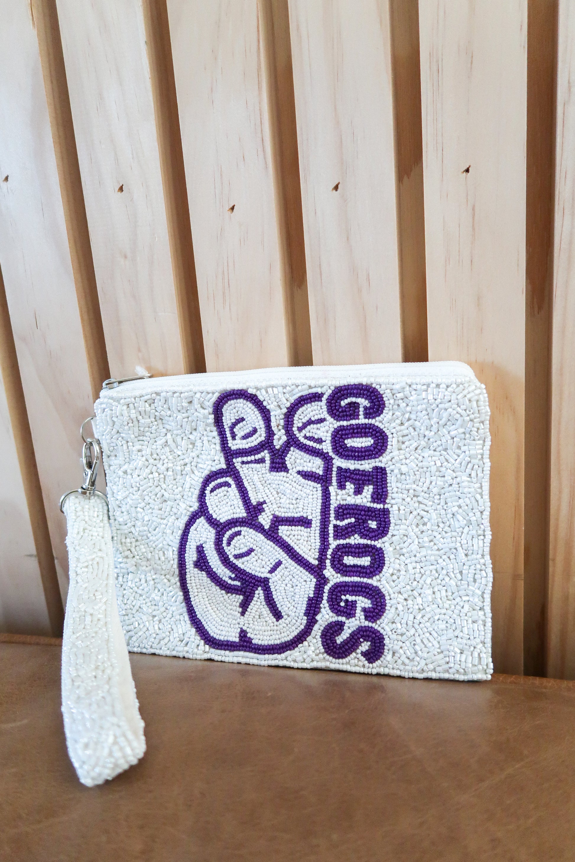 Go Frogs Wristlet - White