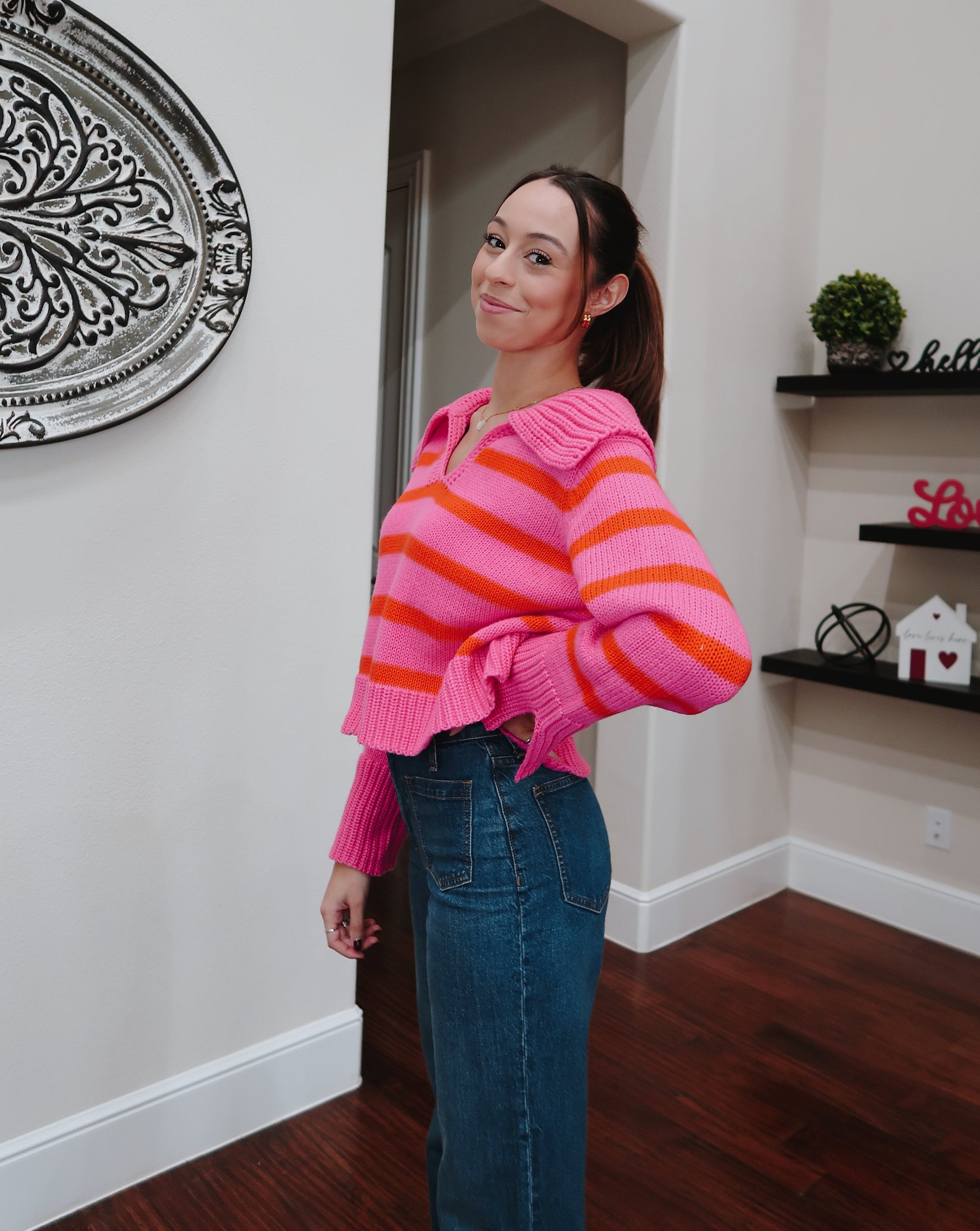 Sage Sweater - Pink/Orange