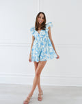 Poplin Romper - White/Blue Multi