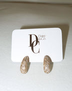 Rhinestone Hoops - Gold