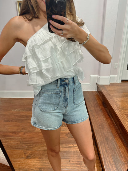 Pocket Denim Shorts - Lt Denim