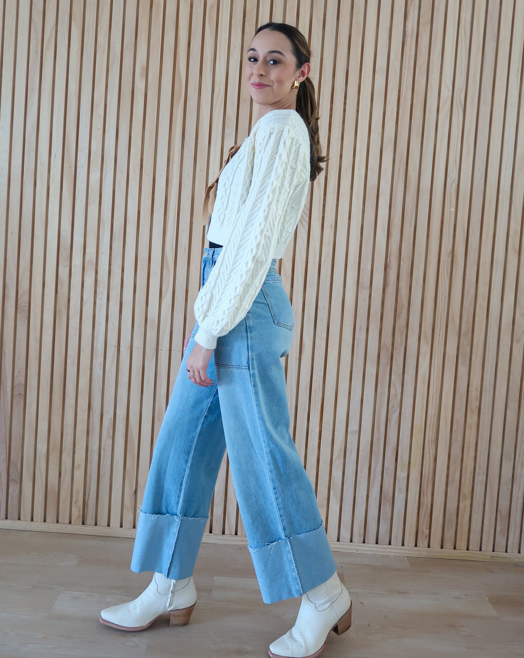 Jane Cuffed Jean - Lt Denim