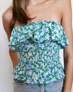 Mabel Top - Green/Blue Multi